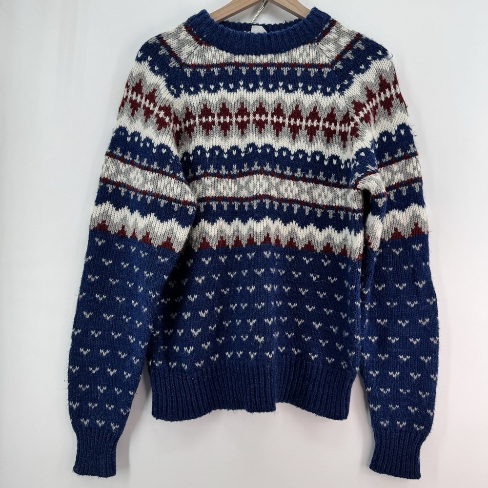 Vintage Fair Isle Sweater Women M Men S Nordic Cabincore Ski Chalet Preppy
